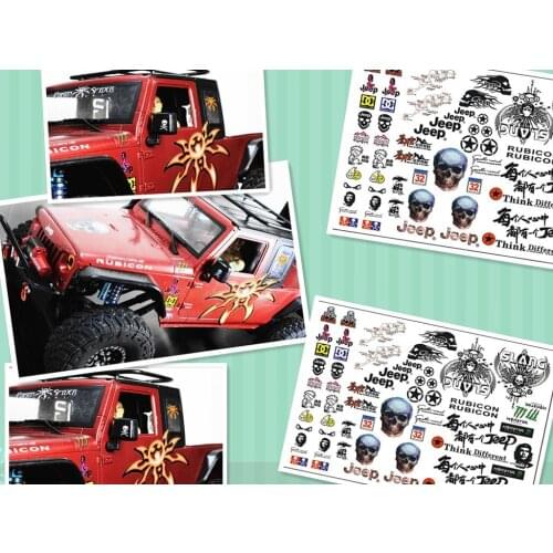 Waterproof stickers logos drawings for 1/10 RC Cralwer d90 d110 RC8WD TF2 SCX10 CROSS PG4 Tamiya cc01 hulix toyota couiser Jeep