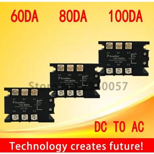 High quality 60A/80A/100A DC control AC three phase Solid state relay TSR-60DA /80DA/100DA 480V 3 phase