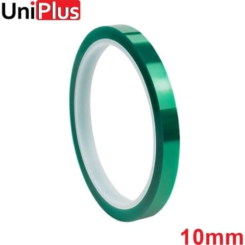 UniPlus 10mm PET High Temperature Tape Powder Coating Paint Masking Tape Green Tape 33m Length PCB Solder Plating Protection