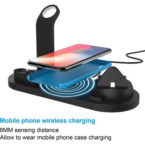 FDGAO 4 in 1 Wireless Charging Stand For Apple Watch 6 5 4 3 iPhone 12 11 X XS XR 8 Airpods Pro 10W Qi Fast Charger Dock Station