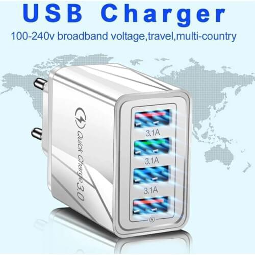 USB Charger Quick Charge 3.0 Fast Charging Charger Phone Adapter 36W Portable Wall Mobile Phone Charger EU US UK Plug For Tablet