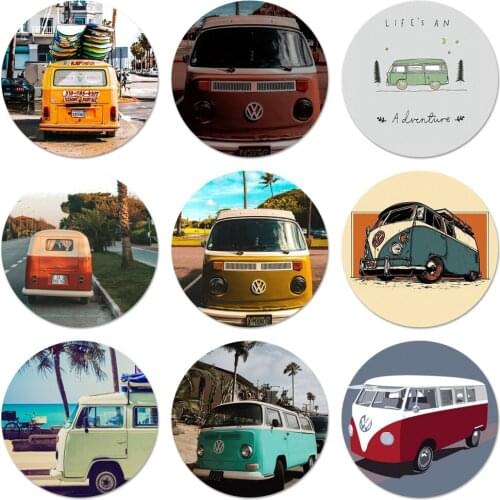 58mm Combi Van Surf Icons Pins Badge Decoration Brooches Metal Badges For Clothes Backpack Decoration