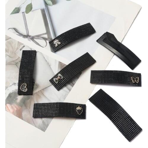 1 pcs/lot Multi-style Hairpins Crystal Rhinestones Black Hair Clips Women Styling Tool Hairgrips For Women Hair Accessories Clip
