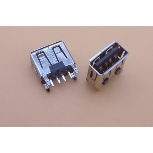 5-1000X laptop motherboard micro 2.0 USB 4pin 4 pin DC A Type Flat Angle 180 Degree Female PCB Connector Socket Jack Plug black