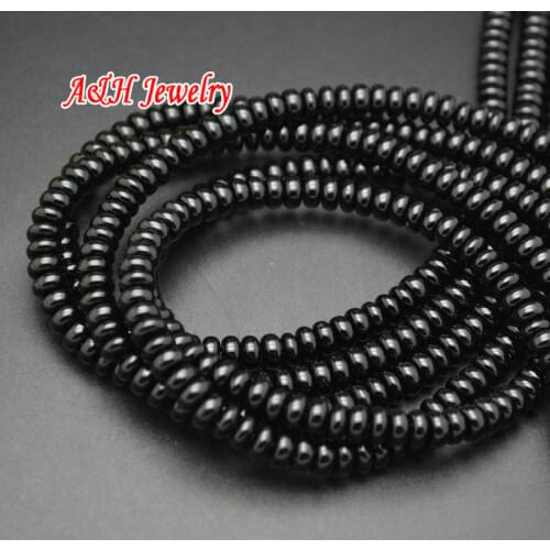 3x6mm High Quality Natural Black Onyx Roundel Shape Fashion DIY Jewelry Making Spacer Beads 5strand/lot
