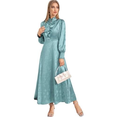 Abaya Dubai Fashion Islam Muslim Dress Kaftan Moroccan Caftan Dresses Women Djellaba Robe Longue Vetement Musulmane Femme Wy98