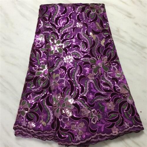 African Lace Fabric 2021 High Quality Sequined Lace Latest Nigerian Bride Wedding Latest French Lace With Sequins 5yards