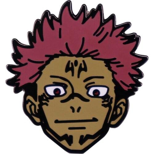 Anime Lovers Accessories Jujutsu Kaisen Itadori Yuji Cute Cartoon Metal Enamel Lapel Clothes Coats Backpack Bag Badge Brooch Pin