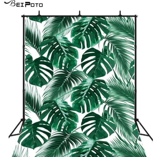 BEIPOTO Tropical plant leaves backdrop for photography photo background wedding bridal shower green summer birthday party decora