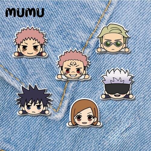 2021 New Anime Jujutsu Kaisen Lapel Pin Cute Acrylic Brooch Handmade Epoxy Pins Jewelry For Shirt Bag Badge