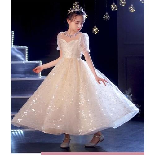 Long Evening Dress Flower Girl Dresses Teenager Wedding Communion Beading Lace Children Clothes Birthday Outfits Party Costumes