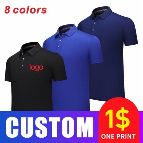Mens Polo Shirts Short Sleeve Breathable Sports Performance Polo Shirts 3 Pieces-Optional Size Printing Embroidery