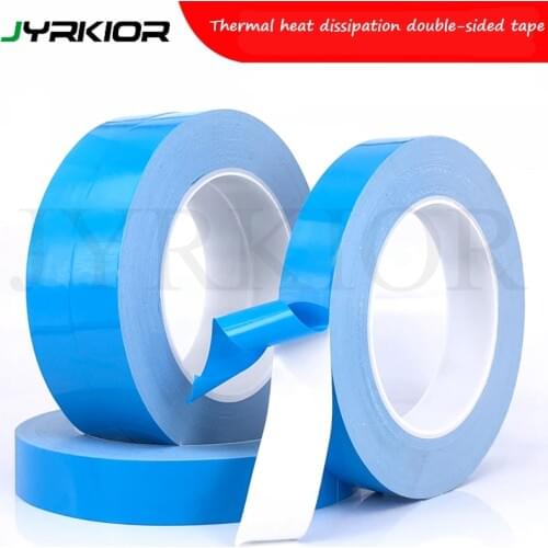 Jyrkior 25 Meter Long Double Side Thermal Conductive Adhesive Tape for Chip PCB LED Strip Heat Sink Transfer Tap