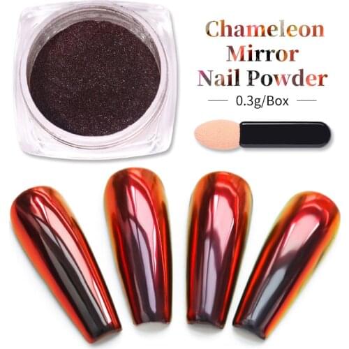 Chameleon Mirror Nail Powder Glitter Decoration Gel Polish Nail Art Dust Metallic Metal Chrome Pigment Dazzling Accessory