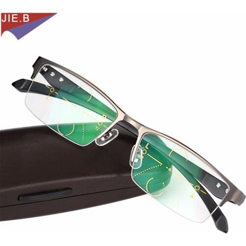 JIE.B Titanium alloy Intelligence Progressive Multifocal Commercial Reading Glasses Bifocal Presbyopia Glasses gafas de lectura