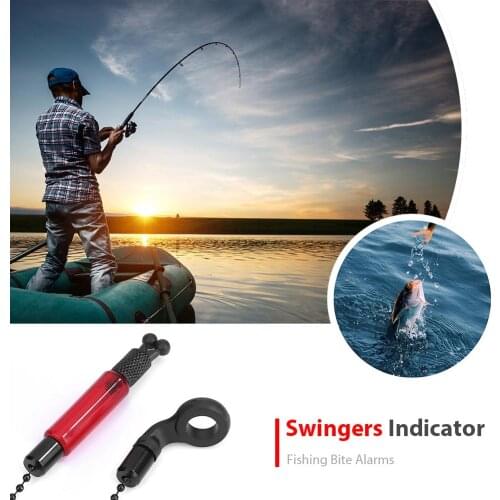 JY-SW-18 Fishing Bite Alarms Hangers Swingers Indicators Fish Accessory Tackle Rod Bell Clamp Tip Clip Bells Ring Green ABS