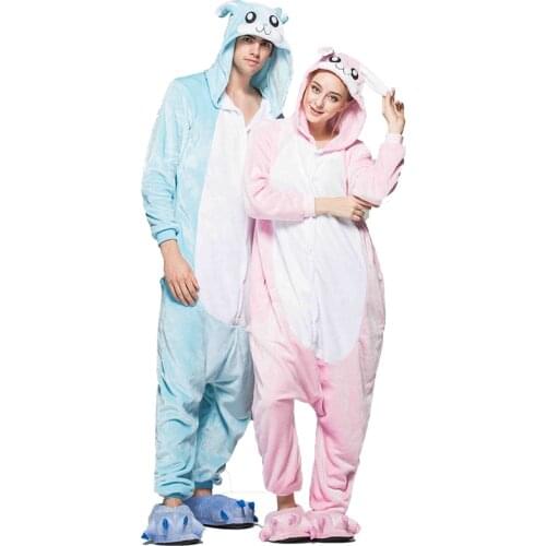 Onesies for adults winter pajamas kigurumi men woman pyjamas bunny sleepwear jumpsuit Christimas couple outfits