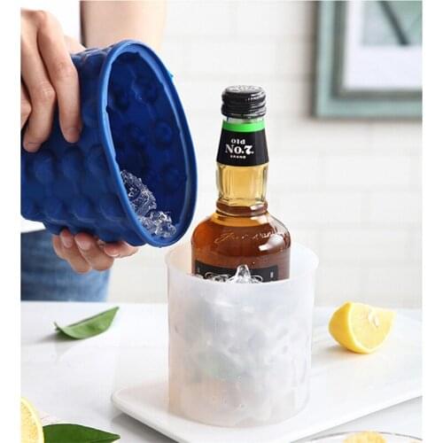 Space Saving Kitchen Tools Silicone Ice Maker Portable Wine Ice Cooler Beer Cabinet Bucket
