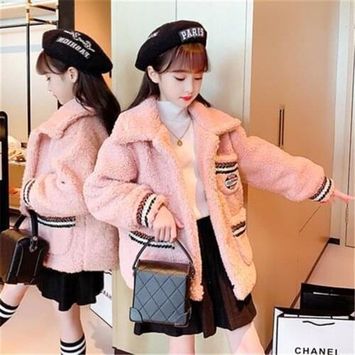 3-13Y of Teens Girls' Woolen Jacket Coat Autumn 2021 New Kids Childrens Winter Wool Cotton Blends Outwear