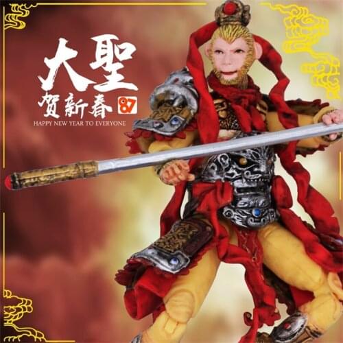 Hot Sales Scale 1/18 The Monkey King Journey to the West Wu Kong 3.75 inch Full Set Doll Soldier For Baby Gift Fans Collection