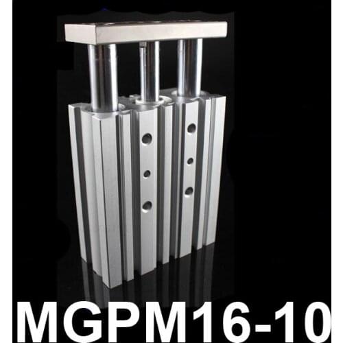 MGPM16-10 Bore 16mm, Stroke 10mm Compact Guide Air Cylinder Double acting MGP PNEUMATIC Three rod SLIDE TABLE CYLINDER ACTUATOR