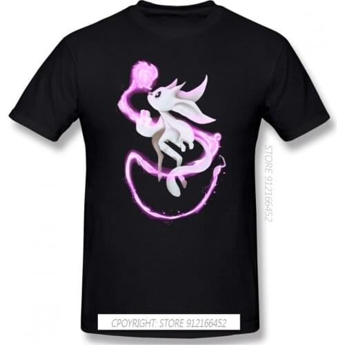 Men Clothing Ori And The Will Of The Wisps Platform-Adventure Metroidvania Game T-Shirt Pink Ball Streetwear