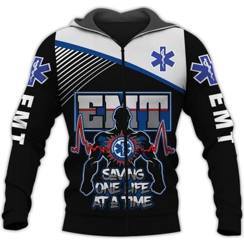 EMS 3D All Over Printed Mens Zip Hoodies Autumn Unisex Fashion Casual Jacket Hip Hop Sweatshirt LLJ045