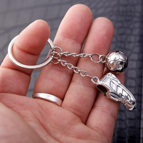 New Fashion FootBall Soccer Shoe Keychain For Men Women Car Bag Metal Key Ring Keychains Key Chain Jewelry Boyfriend Gifts