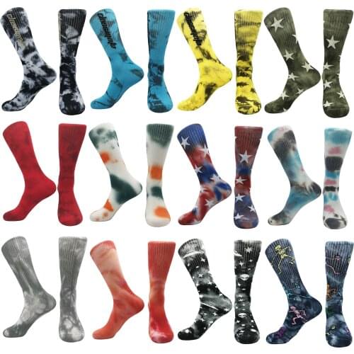 2021 new cotton mens socks creative tie-dye cool fun party skateboard womens socks personality style student socks