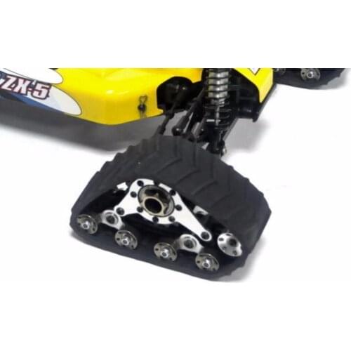 New Aluminum alloy Front and Rear set Snow wheel Sandmobile Conversion 4pc Tracks tire for kyosho Lazer ZX-5 chassis 1/10 Buggy