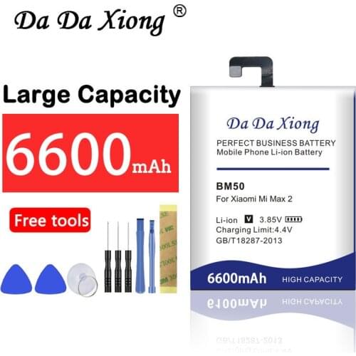 New Da Da Xiong Original Replacement Battery For Xiaomi Mi Max 2 Max2 BM50 Genuine Phone Battery 6600mAh