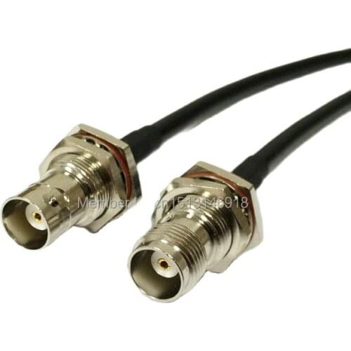 New TNC Female Jack nut Switch BNC Female bulkhead jumper cable RG58 Wholesale Fast Ship 50CM 20" Adapter