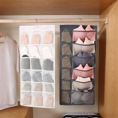 Underwear Bra Socks Organizer Bedroom Clothing Storage Bag Pockets Wardrobe Hang Bag