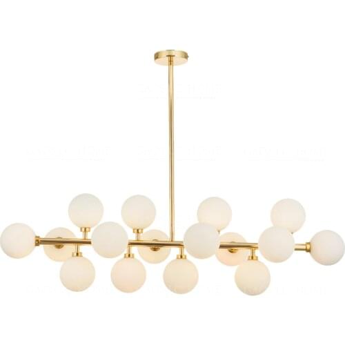 Nordic Simple Creativity Magic Bean Pendant Light Modern Gold/Black 16Heads Glass Pendant Lamp for Living Room Bedroom Foyer