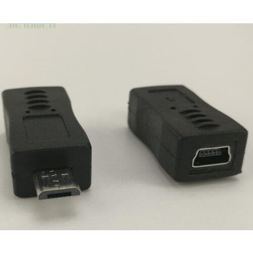 USB Connector Micro USB Male Plug To Mini USB 5pin Female Jack Connector Tablet Computer Adapter Electrical Parts 100pcs/lot