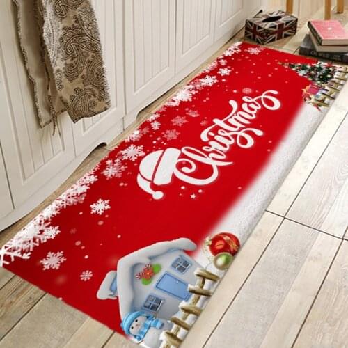 Christmas Rug Creative 3D Printing Hallway Carpets and Rugs for Bedroom Living Room Carpet Kitchen Bathroom Anti-Slip Floor Mats