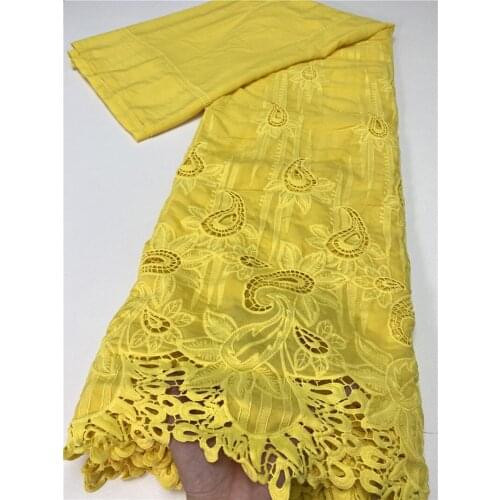 Chiffon Fabric Lace African Yellow Color Soft Lace Fabric New design Laces Fabric For Party Dresses NI4974-2