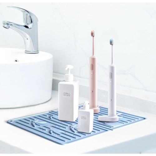 Foldable Drain Mat Kitchen Silicone Dish Drainer Mats Large Sink Drying Worktop Organizer Drying Mat for Dishes Tableware