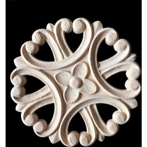 Vintage 10CM 16CM Unpainted Wood Carved Corner Onlay Applique Wall Craft Furniture for Home Cabinet Door Decoration Craft