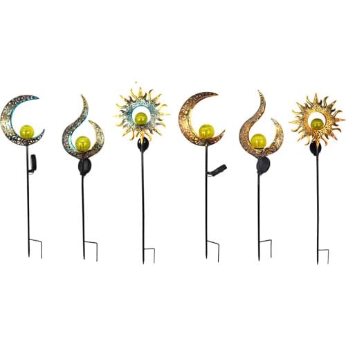 Solar LED Flame Light Waterproof Retro Iron Garden Lawn Lamp Outdoor Garden Landscape Decor Lighting Sun Moon Flame Dropshipping