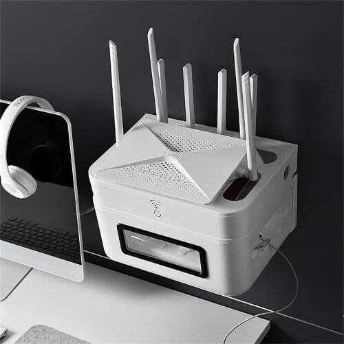 Wifi Modem Router Storage Box Wall Mounted Wiring Board Organizer TV Data Rack Protection Wire Arrangement Drawer Type