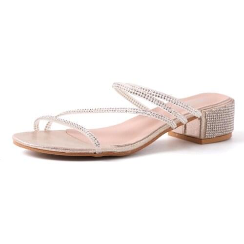 Two Female 2019 New Late Night Shoes Wear Sandals Ins Fairy Wind Joker Diamond Web Celebrity With Thick With The Shoes