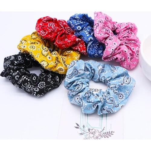 Women Boho Scrunchies Elastic Hair Bands Ladies Stretch Horsetail Holder Korean Headband Solid haarband Hair Accessories