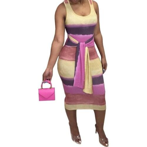 S-XXL Womens Tank Maxi Dress belt