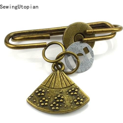 1Set Fan Shape Frame Clasp Metal Handle Vintage with Sewing Holes for Bags Purse Wallet Making Bronze Gold Silver DIY Craft