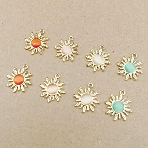 10pcs 18x21mm rhinestone sun charms for jewelry making cute earring pendant bracelet charm fashion necklace charm