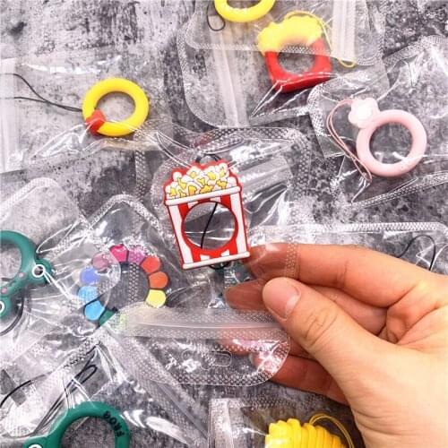10PCS Batch Good Quality Ring Small Lanyard Cute Cartoon Popcorn Flowers Lanyard Pineapple Keys Straps For Mobile Phone Rope