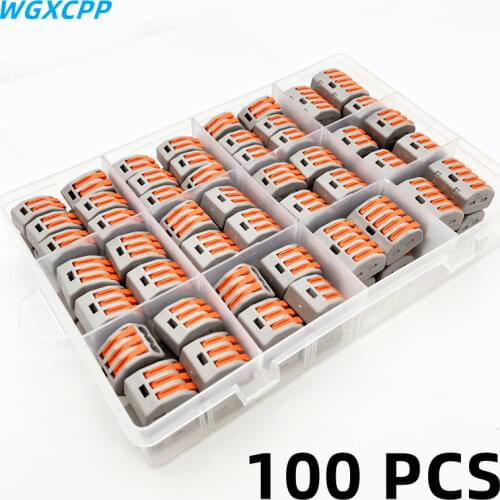 100Pcs Wiring2-8Pin,Universal Cable Connector,Plug-in Connection Terminal Block,Compact Accessory For Quick Home Wire Connection