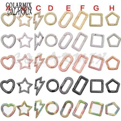 4pcs Zircon Carabiner pendants Clip lock jewelry accessories for jewelry making multi-kinds fashion jewels for women 40974