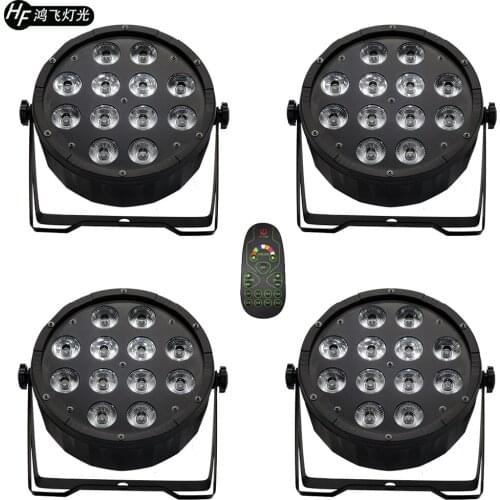 4 pcs / remote control 12x12w led par light rgbw 4in1 dj par light party dyeing lights